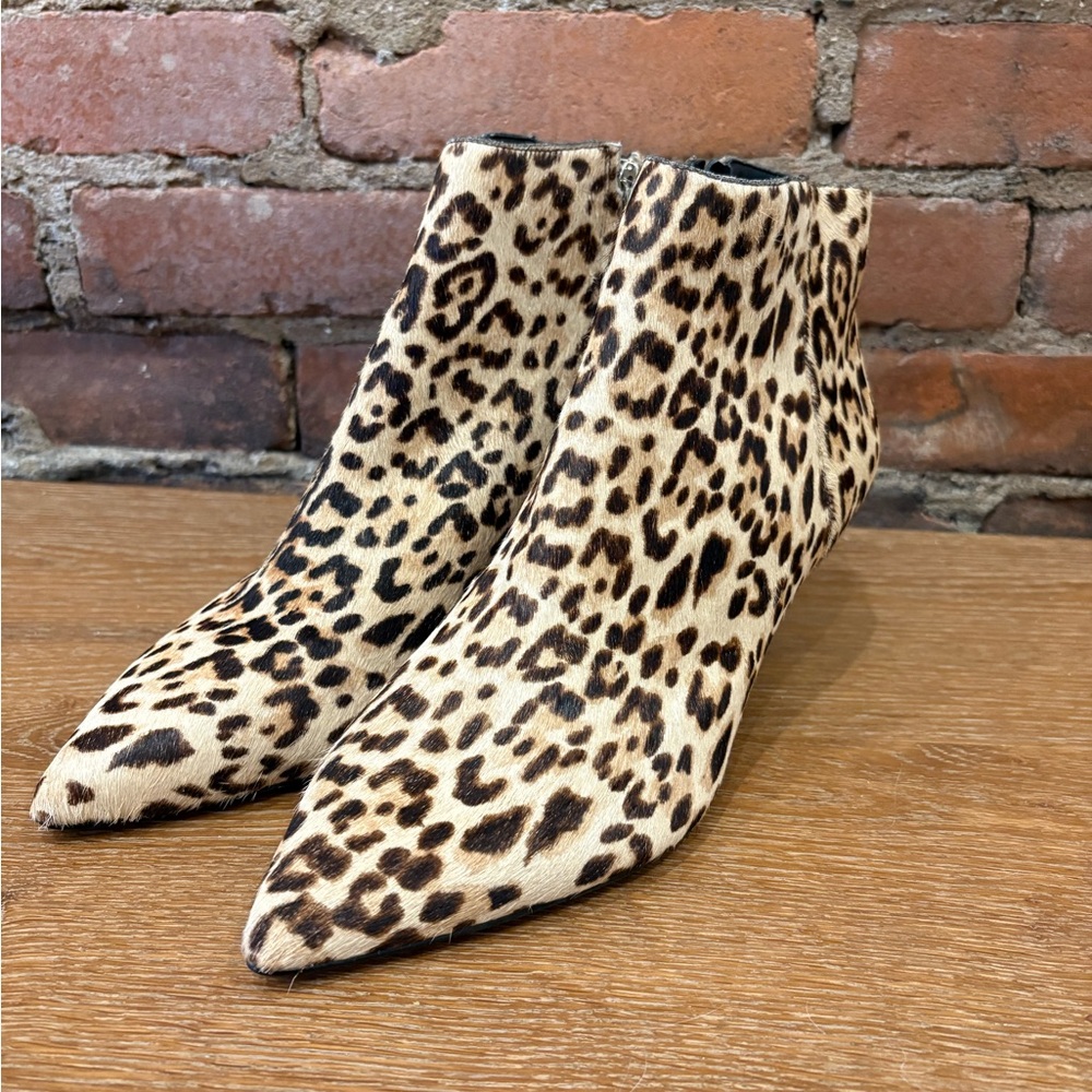 Sam Edelman Leopard Print Kitten Heel Ankle Booties
